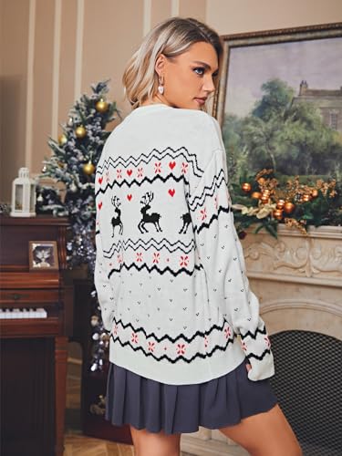 Miessial Funny Reindeer Sweater - Christmas Knitted Sweatshirt