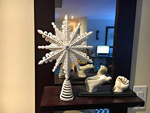 8" Glittered Filigree Christmas Star Tree Topper