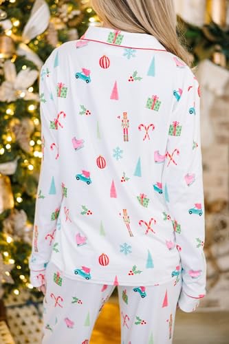 Cozy Christmas Pajama Set: Chic Slim White