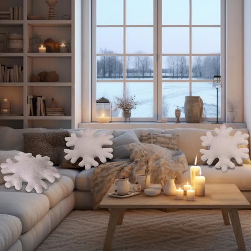 Winter Snowflake Decorative Throw Pillows - Set of 2