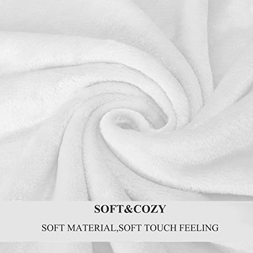 Super Soft Christmas White Throw Blanket, 50x60 Inch