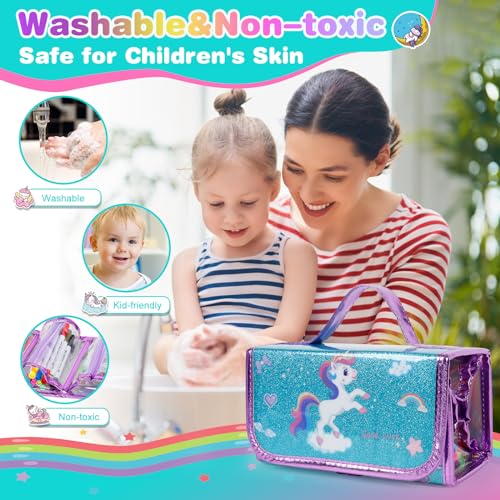 99PCS Unicorn Markers in Glittery Case, Kids Drawing Set