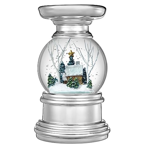 Log Cabin Snow Globe with Candle Holder