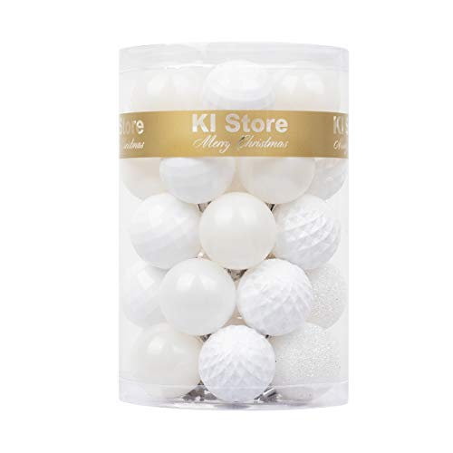 34pcs White Christmas Balls for Festive Decoration