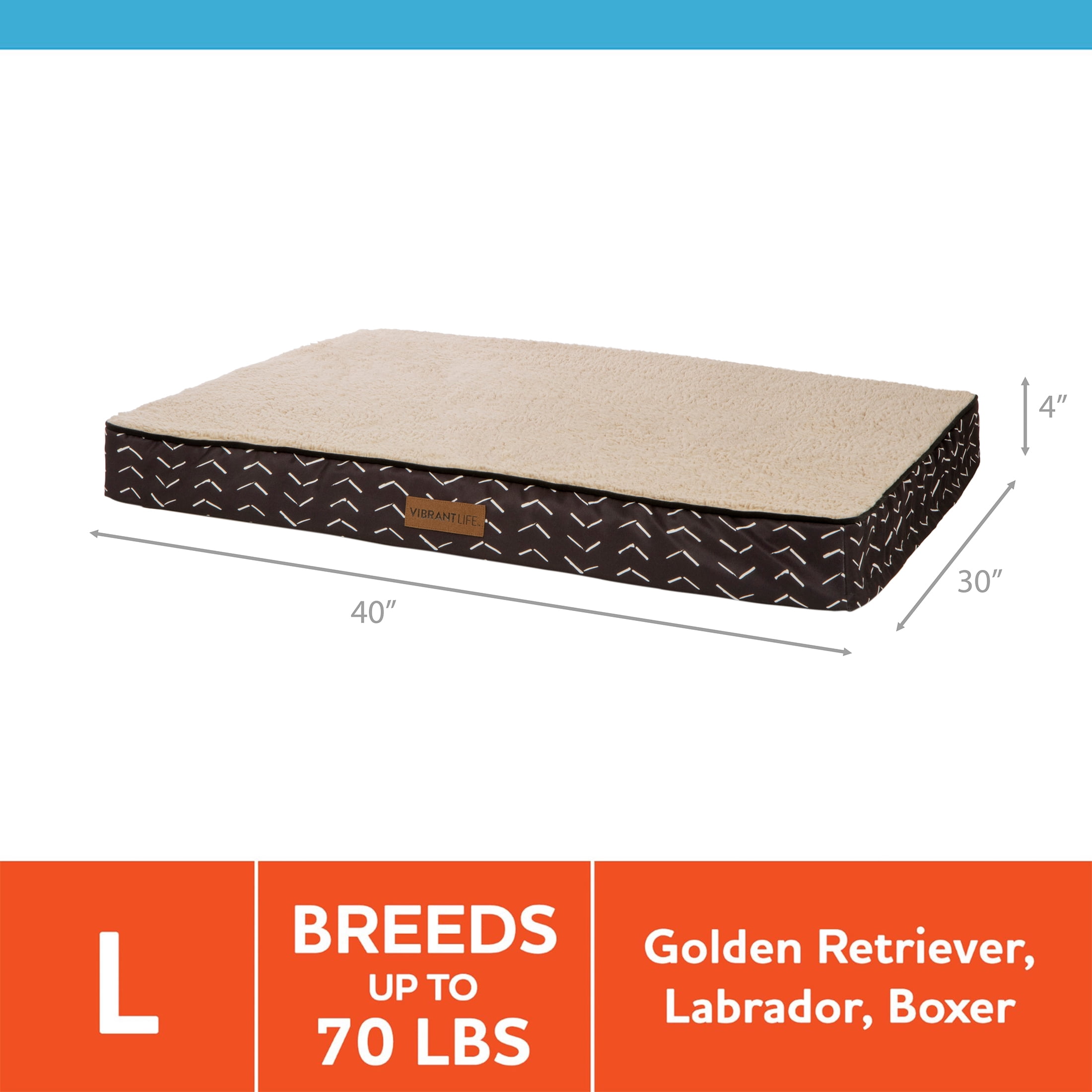 Large Orthopedic Dog Bed: Vibrant Life Edition