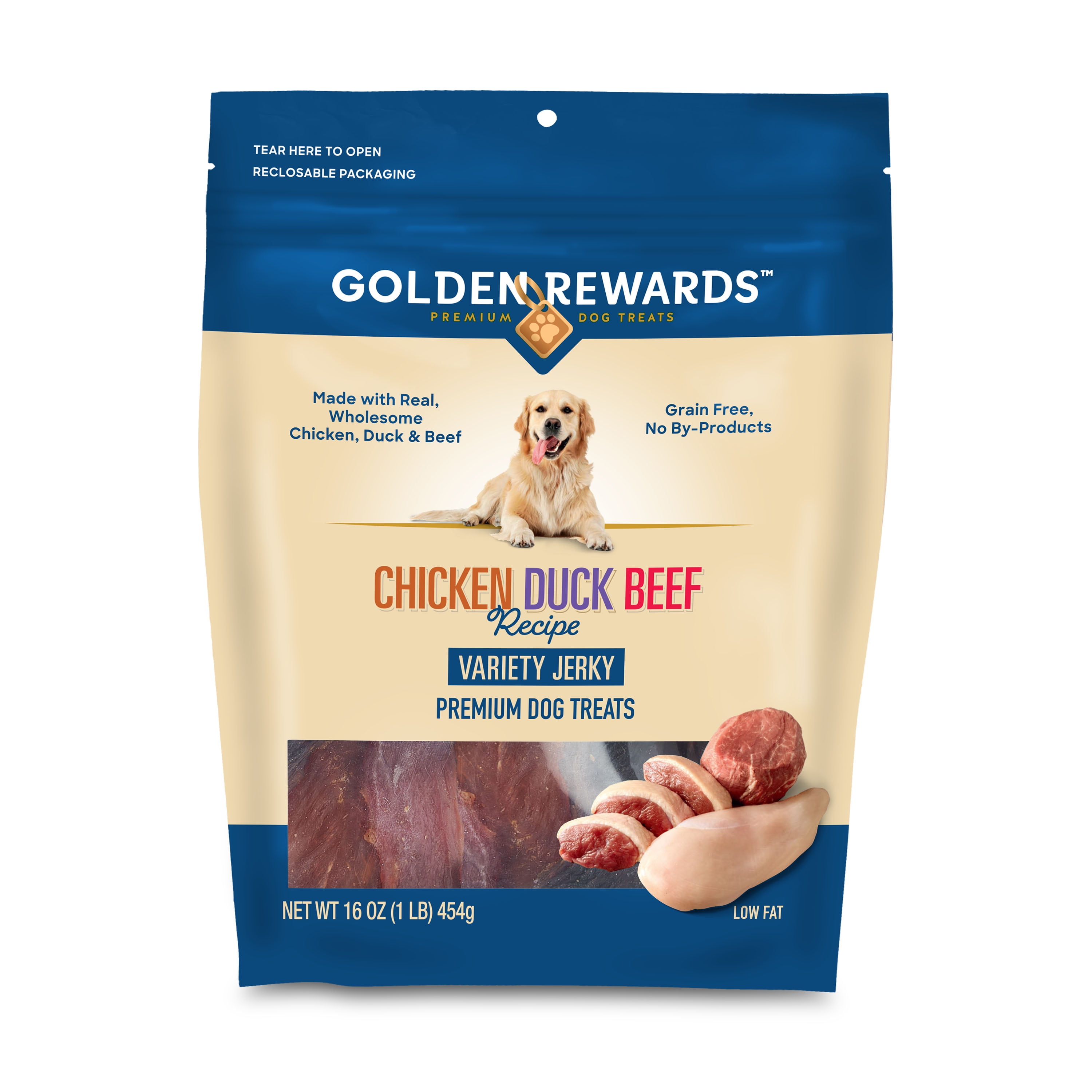 Golden Rewards Dog Jerky Treats Trio, 16 oz
