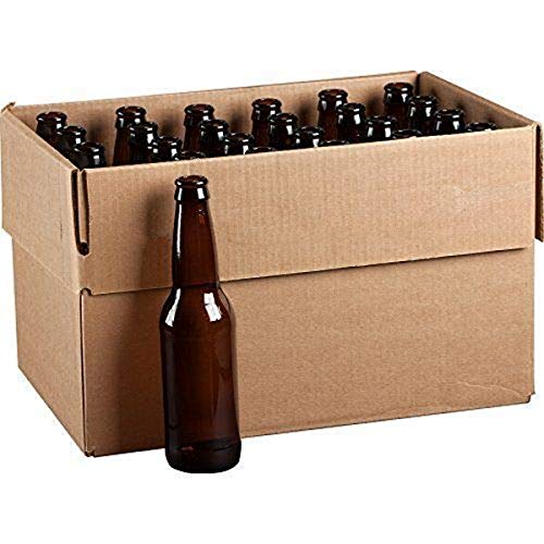 24 Amber Crown Cap Longneck Beer Bottles