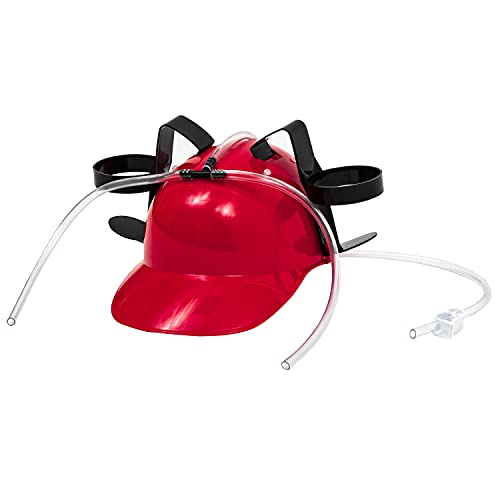 EZ Drinker Beer & Soda Guzzler Helmet (Red)