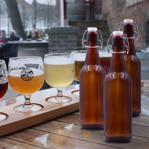 Amber Glass Beer Bottles with Accessories