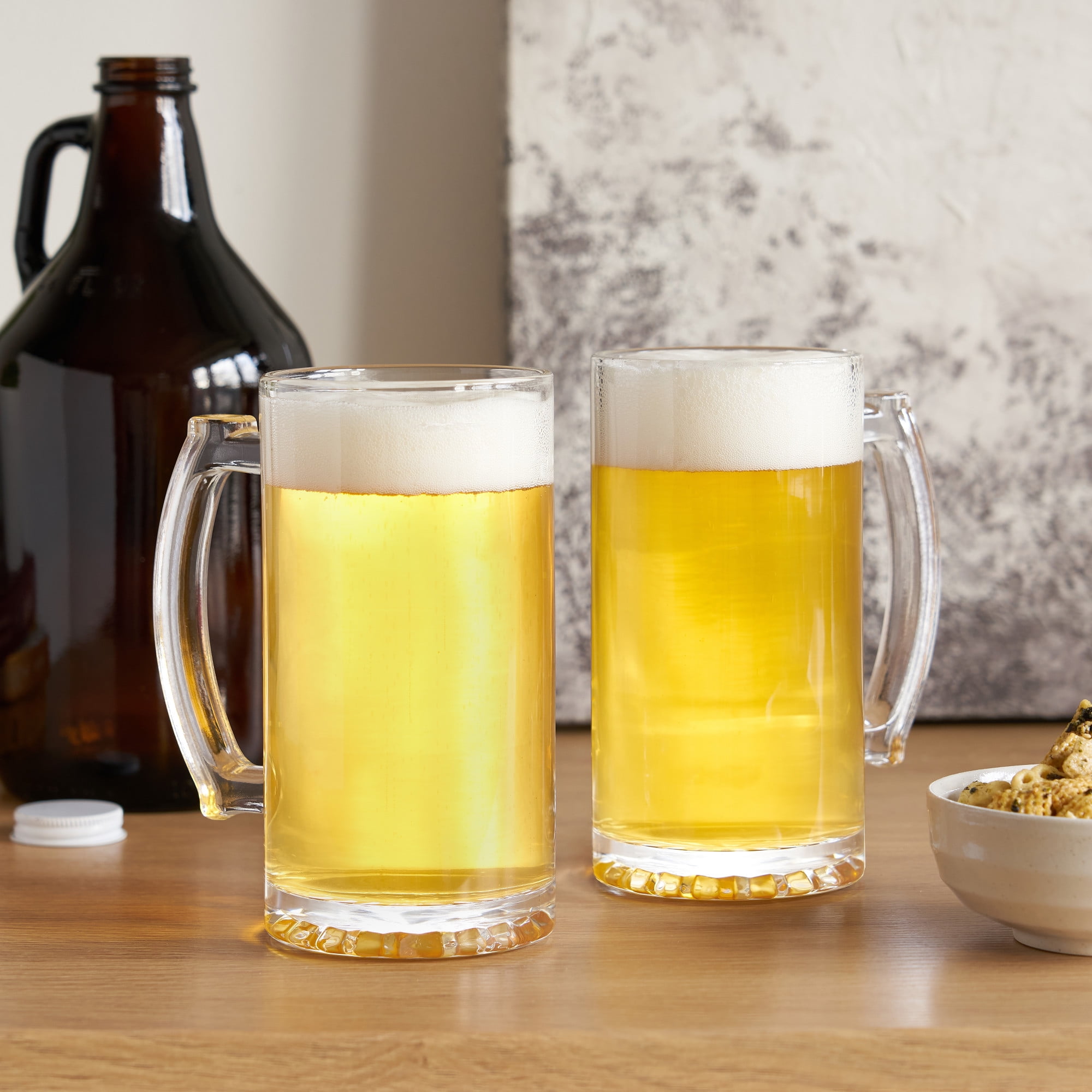 Large Dishwasher-Safe Beer Mugs, Set of 2