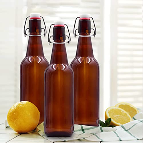 Amber Glass Beer Bottles with Accessories