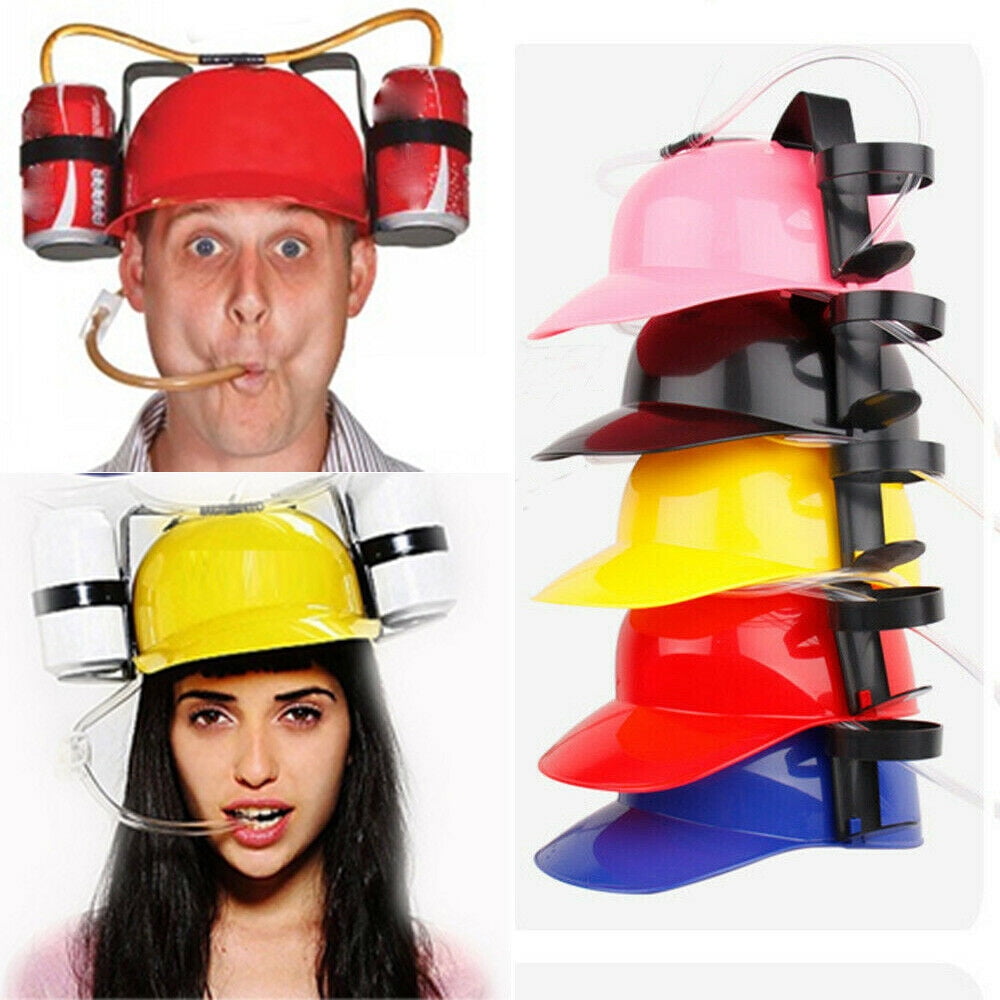 Beer Cola Guzzler Helmet with Straw