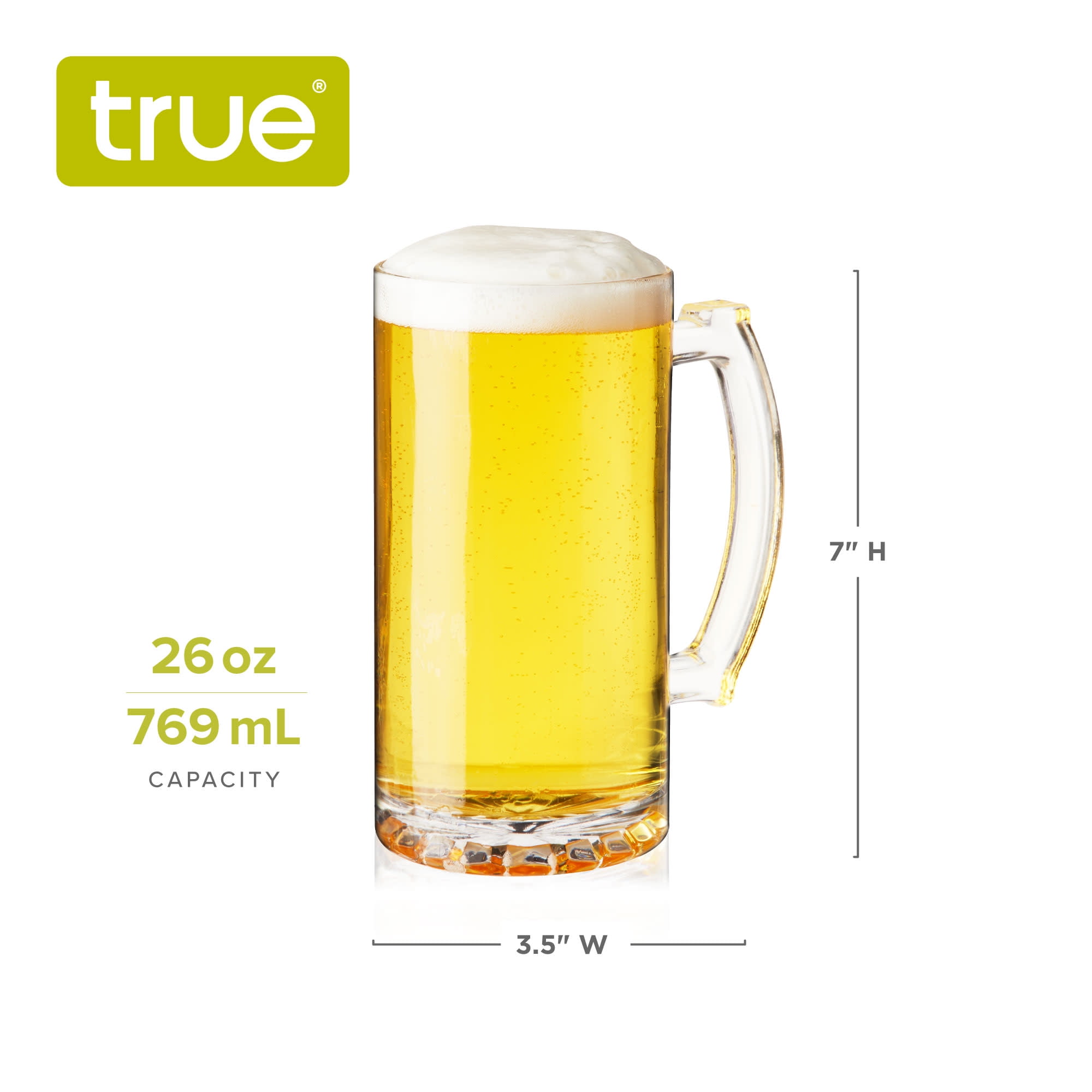 Large Dishwasher-Safe Beer Mugs, Set of 2