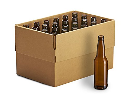 24 Amber Crown Cap Longneck Beer Bottles