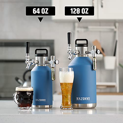 128oz Stainless Steel Beer Growler with Tap