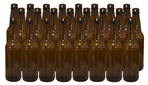 24 Amber Crown Cap Longneck Beer Bottles