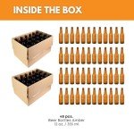 Amber Glass Longneck Beer Bottles - 48 Pack