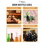 Amber Beer Bottles with Black Crowns - 96 Pack