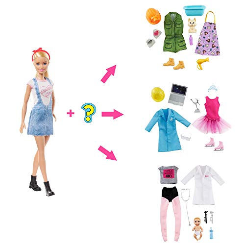 Barbie Surprise Doll, Blonde with 2 Career Looks and Accessories