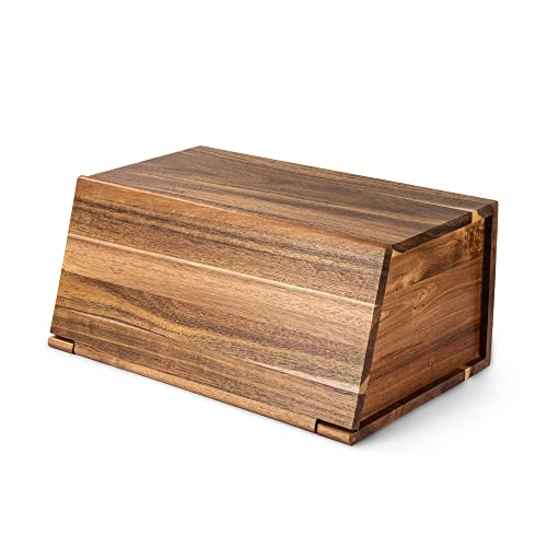 Acacia Wood Bread Storage Bin Organizer