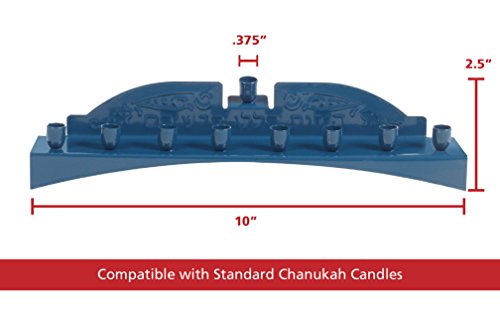 Blue Menorah - Fits Standard Chanukah Candles - Wall Design