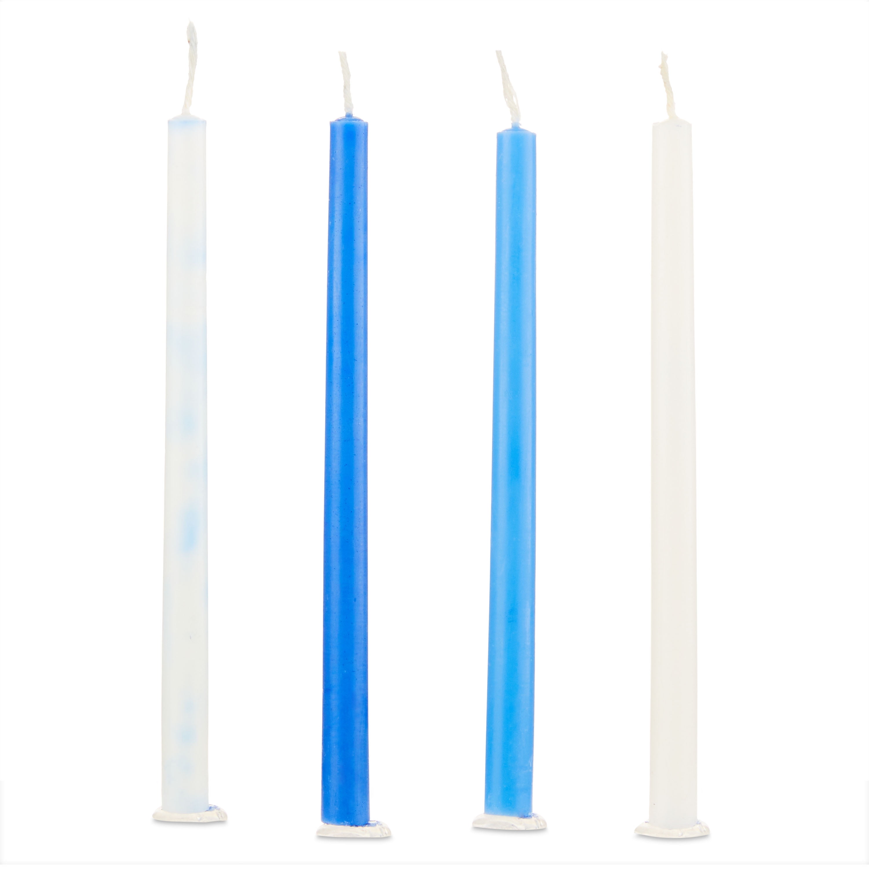 Deluxe Chanukah Candles, Unscented - Blue & White