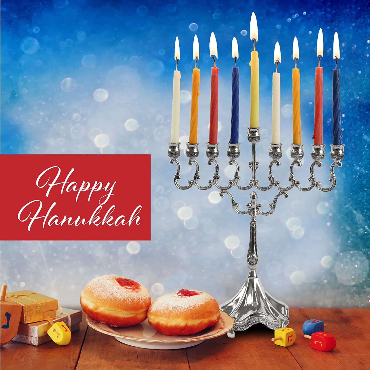 Ner Mitzvah Hanukkah Candles - Multicolor (44 Count)