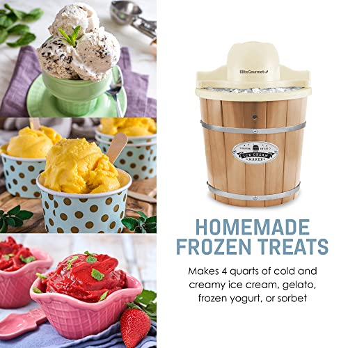 4 Quart Electric Ice Cream Maker with Recipe Booklet