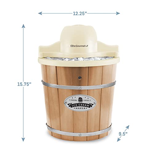 4 Quart Electric Ice Cream Maker with Recipe Booklet