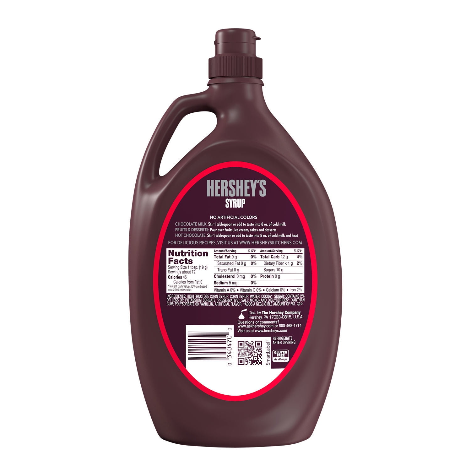 HERSHEY'S Chocolate Syrup, 48 oz Bottle