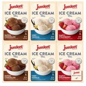 Junket Ice Cream Mix Bundle: 2 Vanilla, 2 Chocolate, 2 Strawberry