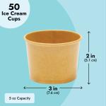 50 Disposable 5 oz Ice Cream Cups