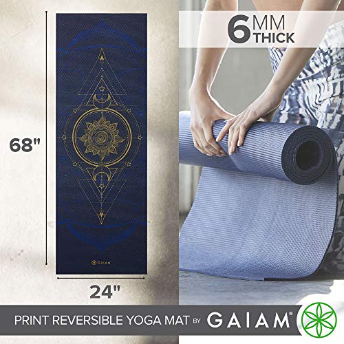 Gaiam Premium Print Yoga Mat Reversible & Thick