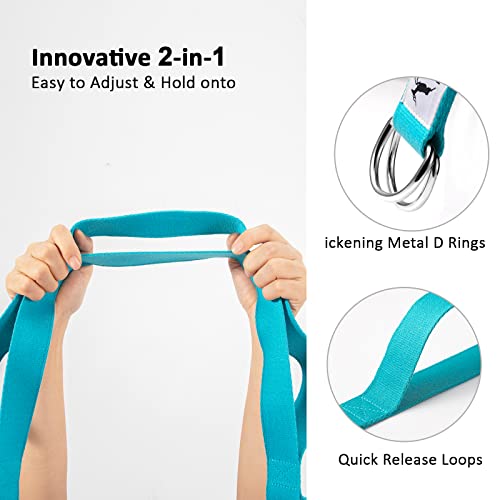 Trideer Yoga Belt: Adjustable D-Ring Buckle, Blue