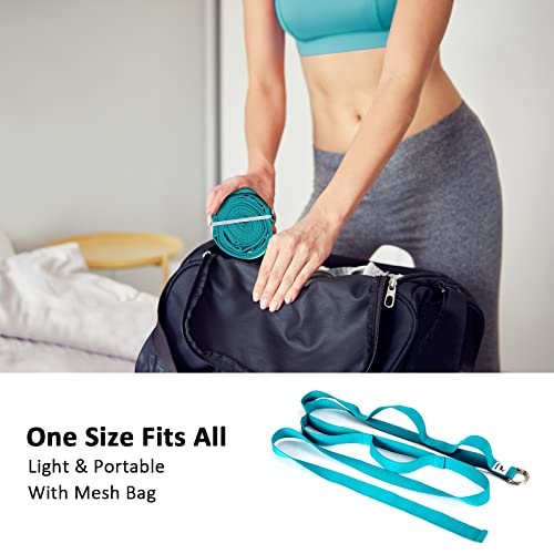 Trideer Yoga Belt: Adjustable D-Ring Buckle, Blue