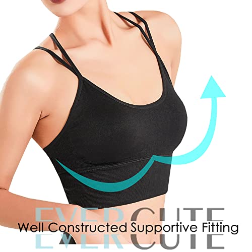 Cross-Back Padded Crop Bras for Yoga & Fitness
