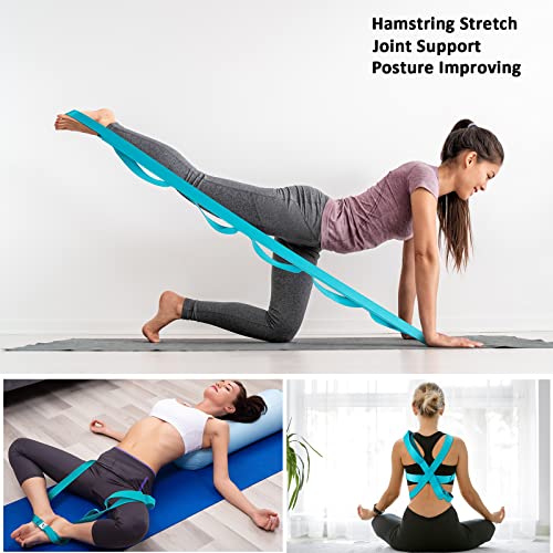 Trideer Yoga Belt: Adjustable D-Ring Buckle, Blue