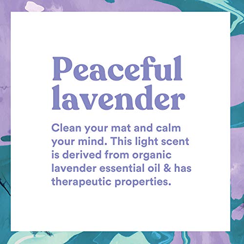 ASUTRA Natural & Organic Yoga Mat Cleaner (Peaceful Lavender Aroma), 4 fl oz | Safe for All Mats & No Slippery Residue | Cleans, Restores, Refreshes | Comes w/ Microfiber Cleaning Towel
