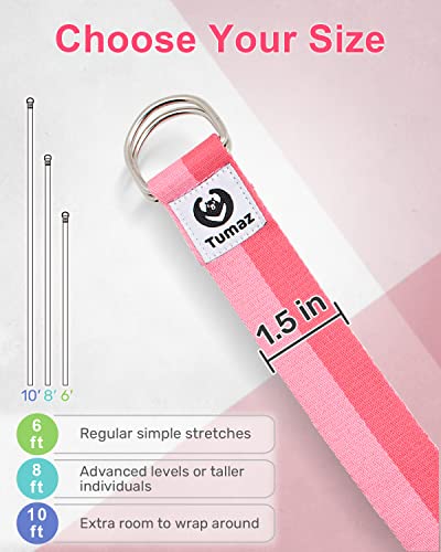 Tumaz Yoga Strap, 15+ Colors, 6-10 Feet