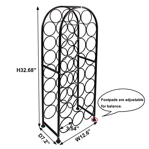 Arched Metal Freestanding Wine Rack - Black