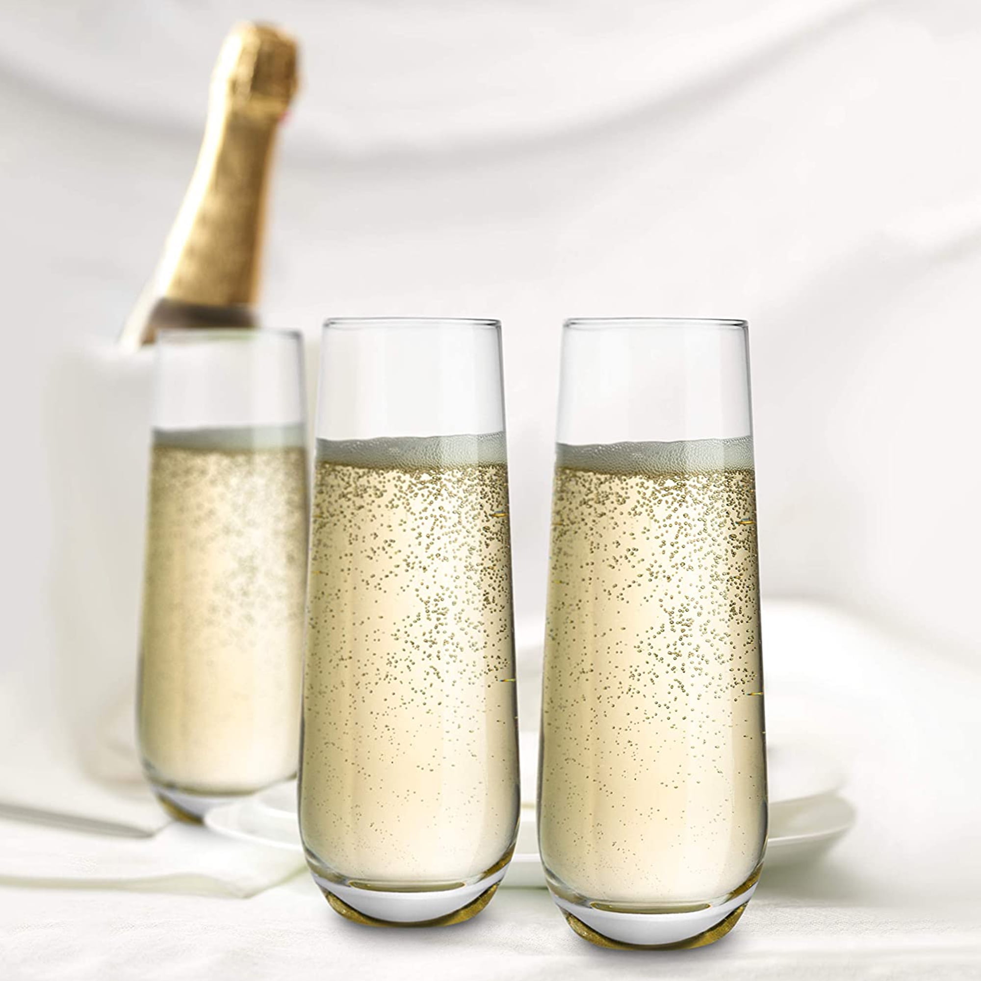 8-Piece Stemless Champagne Flutes Set by Kook