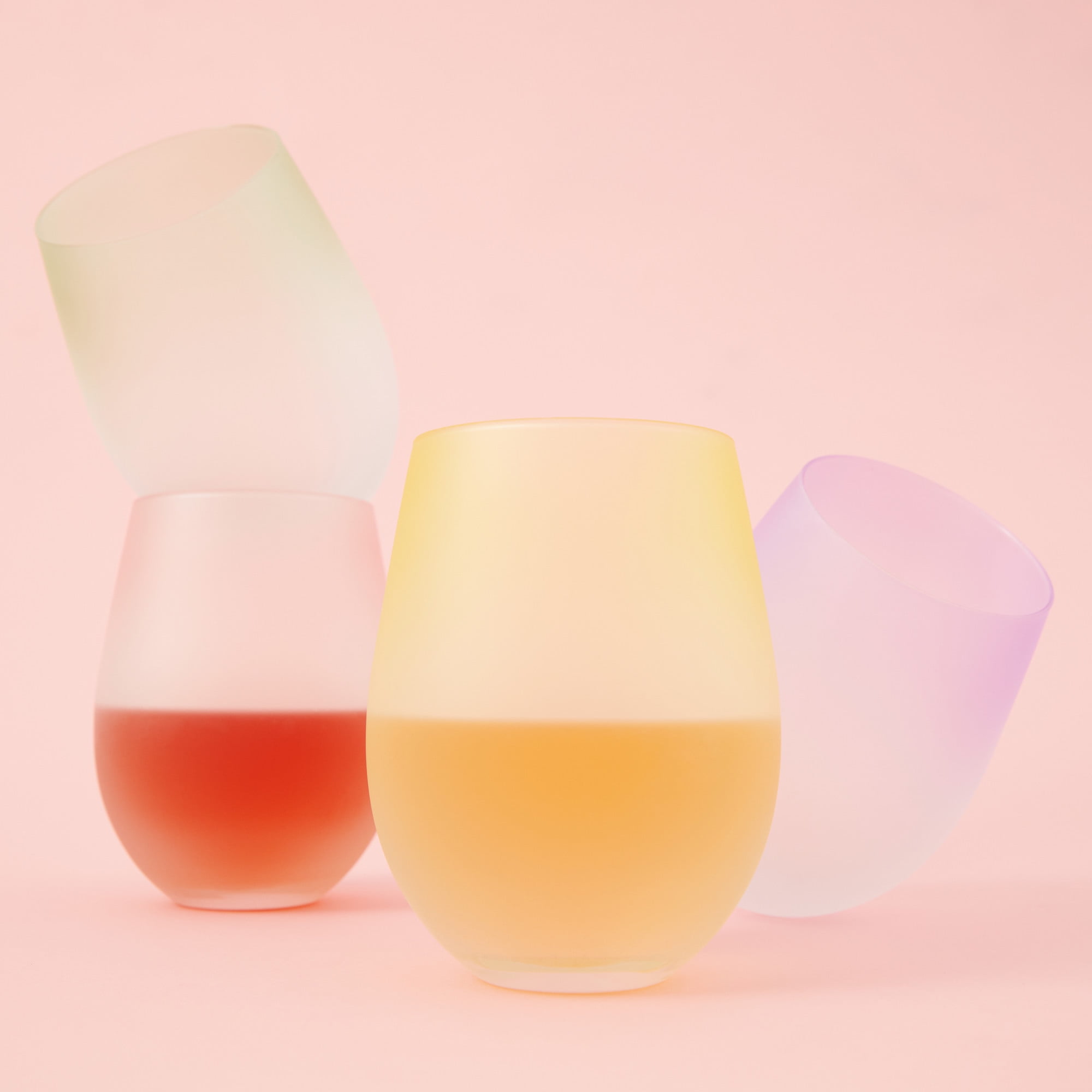 Ombre Stemless Wine Glasses in Blush