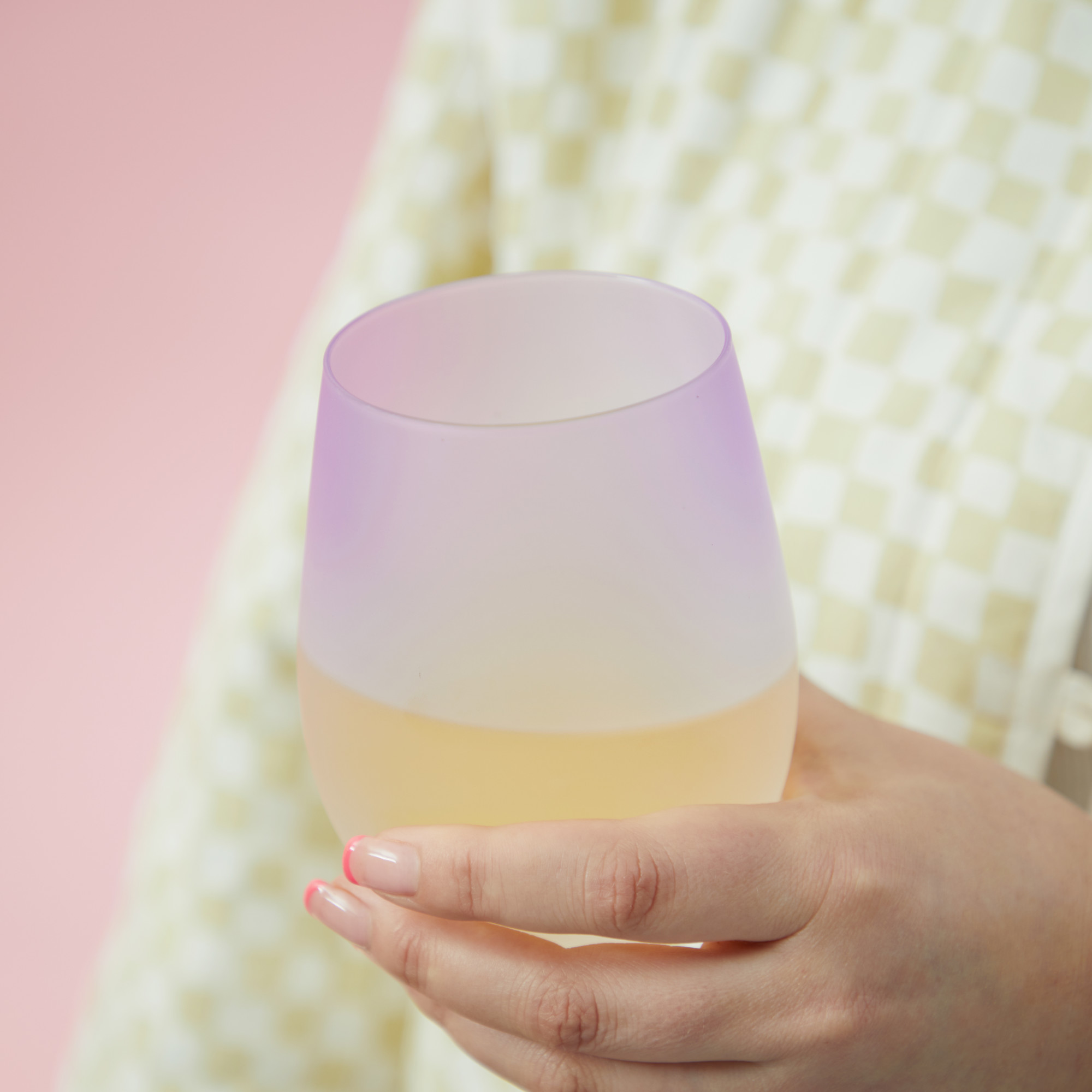 Ombre Stemless Wine Glasses in Blush
