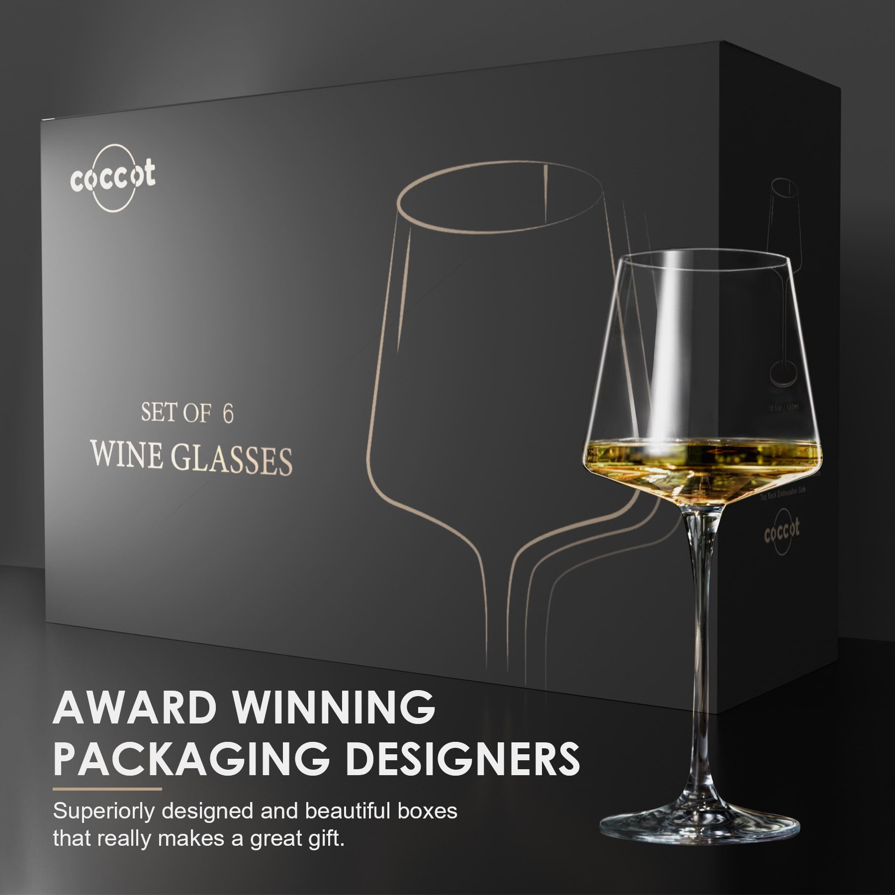 Crystal Clear Long Stem Red Wine Glasses - 6 Pack