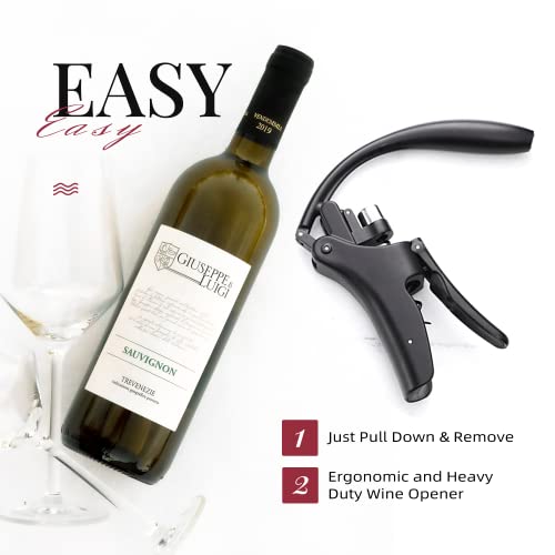 Vertical Lever Wine Opener with Foil Cutter