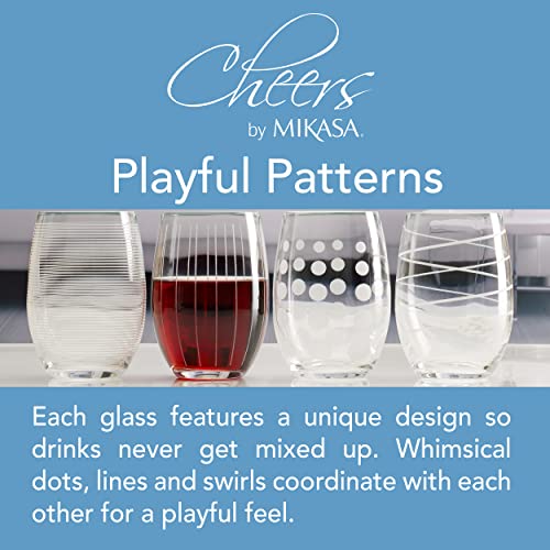 Cheers Stemless Wine Glass Set of 4
