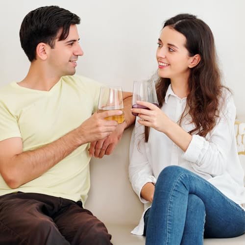 Hand Blown Stemless Wine Glasses Set of 6