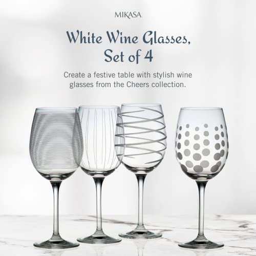 Mikasa Cheers Set of 4 White Wine Glasses