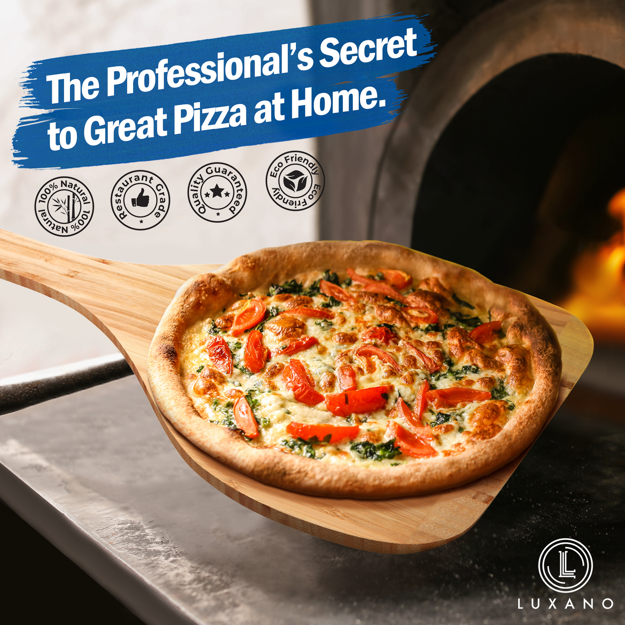 12-Inch Long Wood Pizza Peel