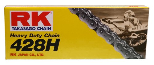RK Racing Chain M428H-130 (428 Series) 130-Links Standard Non O-Ring Chain with Connecting Link